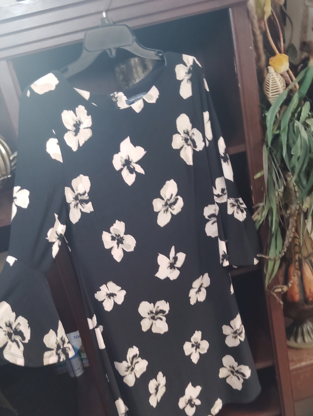 Tommy Hilfiger Black Tunic with Cream Floral Print